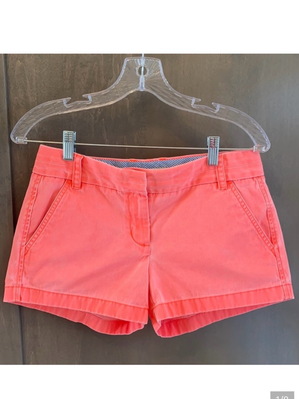 J. Crew Women’s Bright Orange Broken-In Chino Shorts Size 2